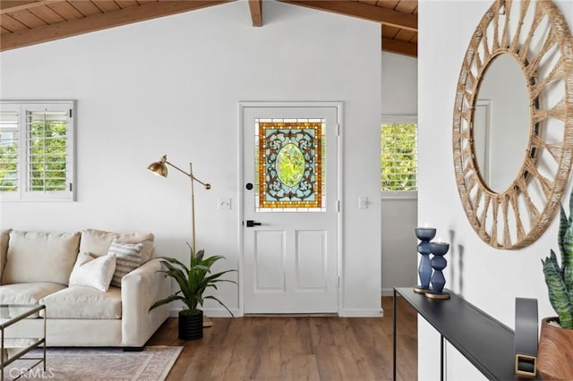 135 High Dr, Laguna Beach, CA 92651 - foyer with wood finished floors, plenty of natural light, wood ceiling, and baseboards