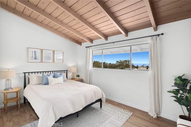 135 High Dr, Laguna Beach, CA 92651 - bedroom featuring wooden ceiling, wood finished floors, and baseboards