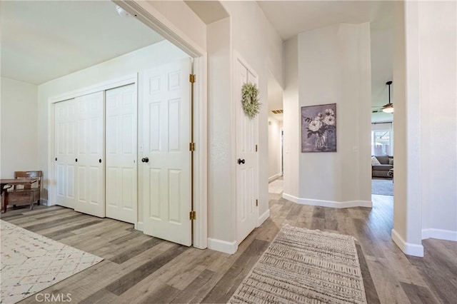 1266 Panorama Point Ct, Merced, CA 95340 - corridor with wood finished floors and baseboards