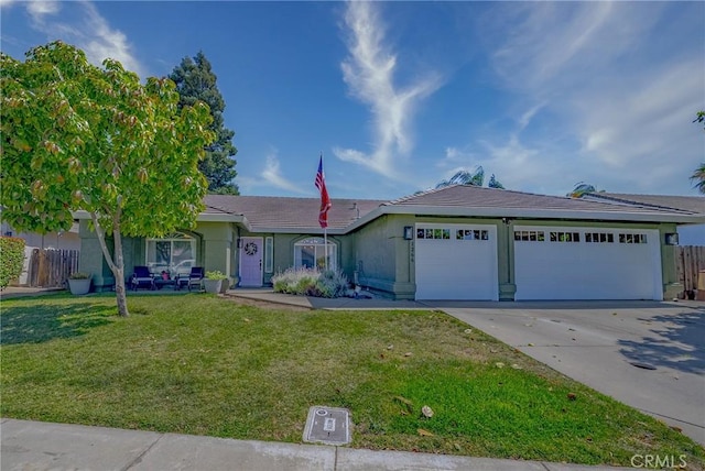 1266 Panorama Point Ct, Merced, CA 95340 - single story home featuring a garage, concrete driveway, stucco siding, and a tiled roof