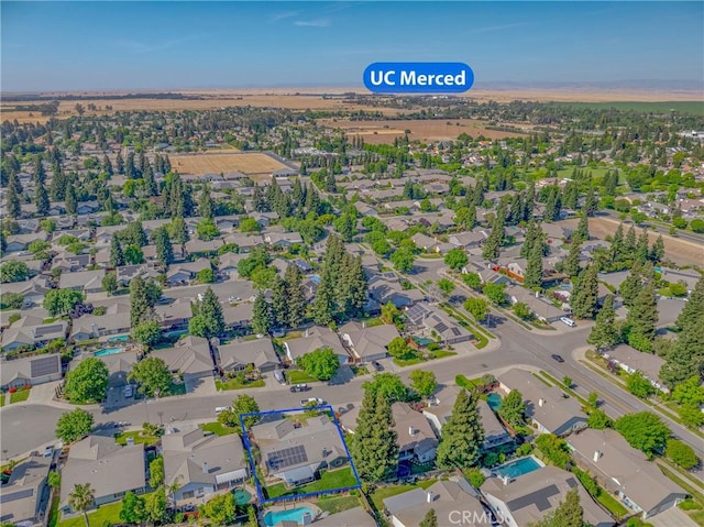 1266 Panorama Point Ct, Merced, CA 95340 - aerial view of property's location with nearby suburban area