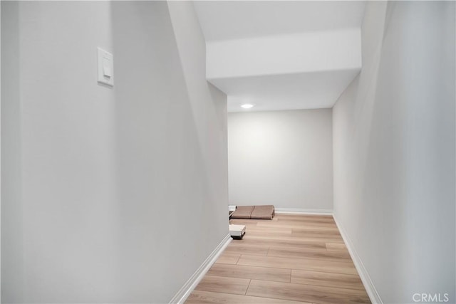 32939 Fleets Rd, Menifee, CA 92584 - hallway with light wood-style floors and baseboards