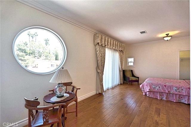 2767 Saleroso Dr, Rowland Heights, CA 91748 - bedroom featuring ornamental molding, hardwood / wood-style floors, and baseboards