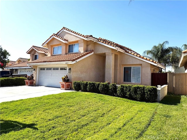 28594 Moon Shadow Dr, Menifee, CA 92584 - view of front of property featuring driveway, stucco siding, a tile roof, and an attached garage