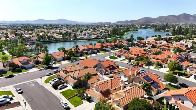 28594 Moon Shadow Dr, Menifee, CA 92584 - aerial perspective of suburban area featuring a water and mountain view