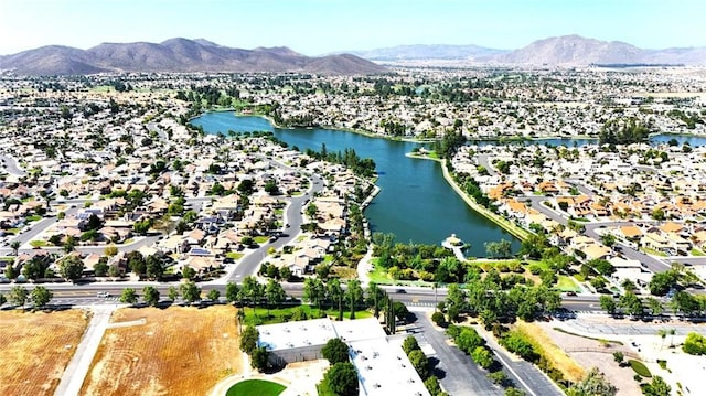 28594 Moon Shadow Dr, Menifee, CA 92584 - aerial perspective of suburban area featuring a water and mountain view