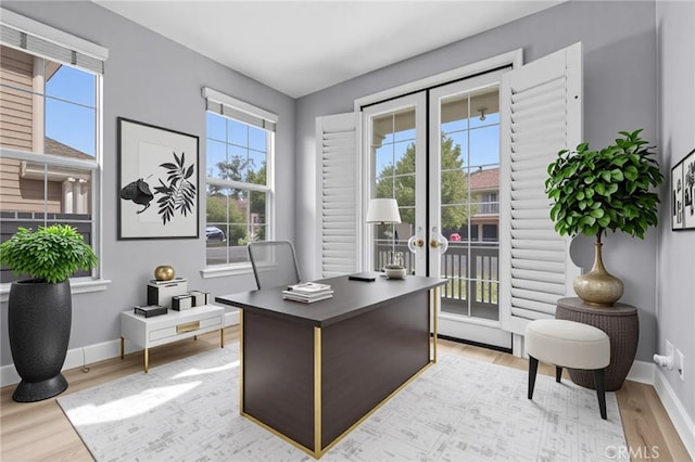 23922 Lakeside Rd, Valencia, CA 91355 - home office with light wood-style floors and baseboards