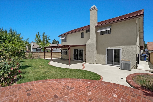 1903 Tomas Ct, Rowland Heights, CA 91748 - back of house featuring stucco siding, a patio area, and a chimney
