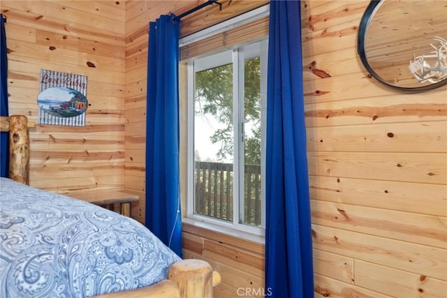 10820 Bonita Way, Wofford Heights, CA 93285 - bedroom with wood walls