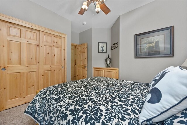 10820 Bonita Way, Wofford Heights, CA 93285 - carpeted bedroom featuring a closet and ceiling fan