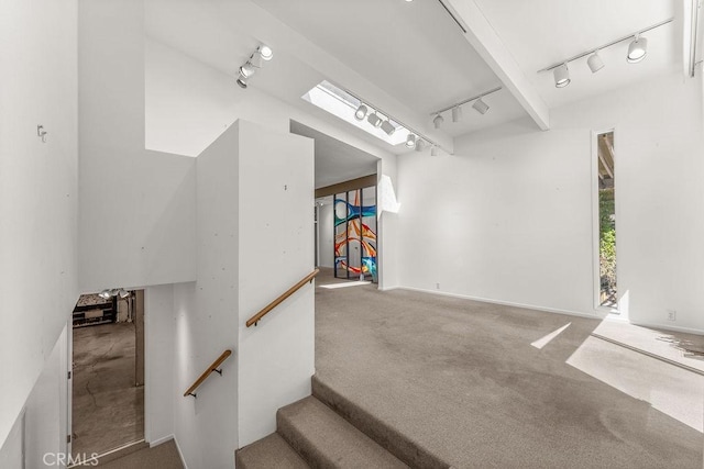 30211 Via Rivera, Rancho Palos Verdes, CA 90275 - stairway featuring rail lighting and carpet floors