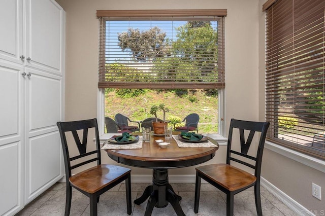 435 Sandalwood Ct, Encinitas, CA 92024 - dining area with light tile patterned floors, healthy amount of natural light, and baseboards