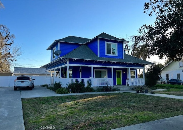 619 C St, Lemoore, CA 93245 - view of front of house with a porch, concrete driveway, and a shingled roof