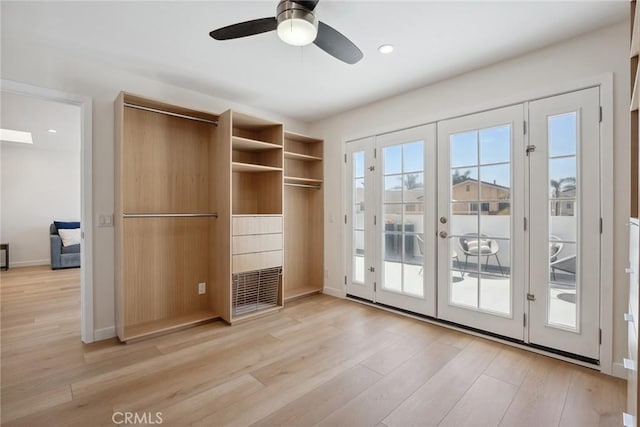 4920 Island View St, Oxnard, CA 93035 - unfurnished bedroom featuring access to outside, light wood-type flooring, french doors, baseboards, and recessed lighting