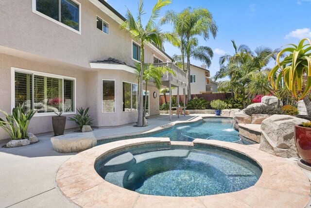 3442 Celinda Dr, Carlsbad, CA 92008 - view of swimming pool featuring a patio area and a pool with connected hot tub