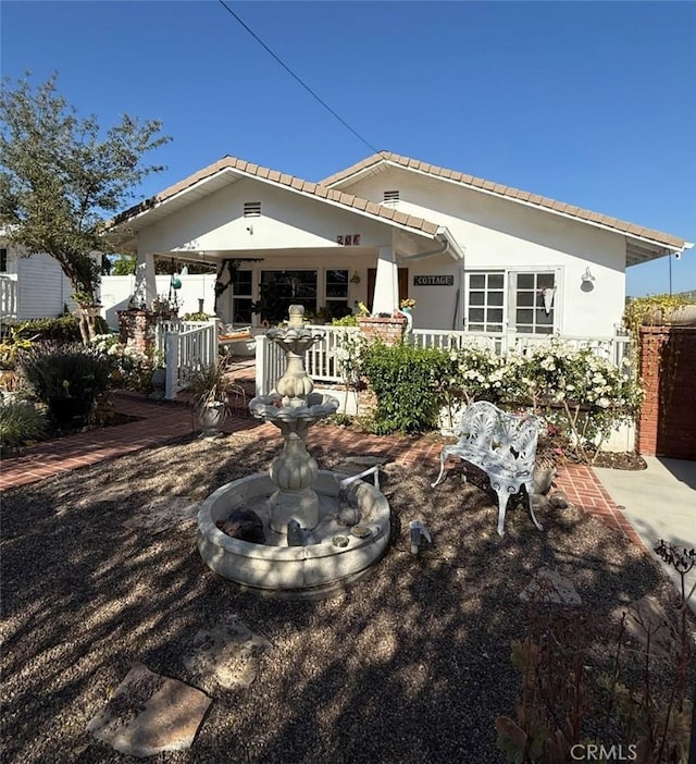 206 S Wisconsin St, Fallbrook, CA 92028 - rear view of property featuring stucco siding and a tile roof