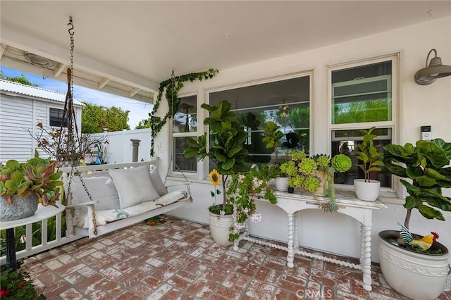 206 S Wisconsin St, Fallbrook, CA 92028 - sunroom with brick patterned floors
