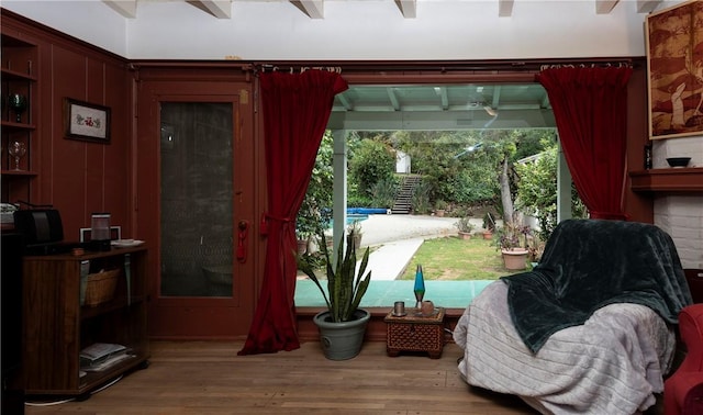 1731 Roscomare Rd, Los Angeles, CA 90077 - living area with wood finished floors
