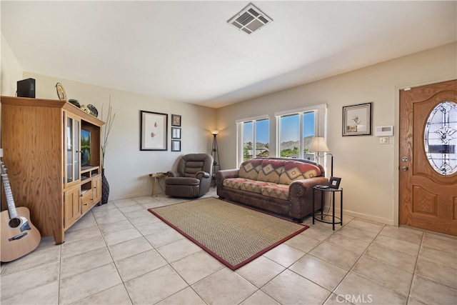 56287 Navajo Trl, Yucca Valley, CA 92284 - living area with light tile patterned floors and baseboards
