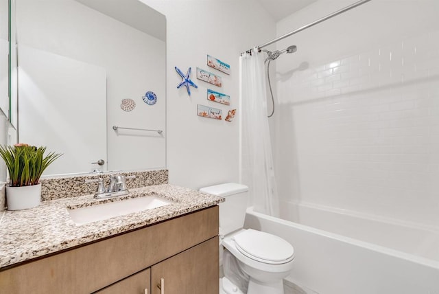 5261 Beachfront Cove St # 174, San Diego, CA 92154 - bathroom featuring toilet, vanity, and shower / bathtub combination with curtain