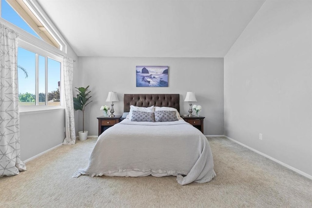 1754 Hill Top Ln, Encinitas, CA 92024 - carpeted bedroom with vaulted ceiling and baseboards