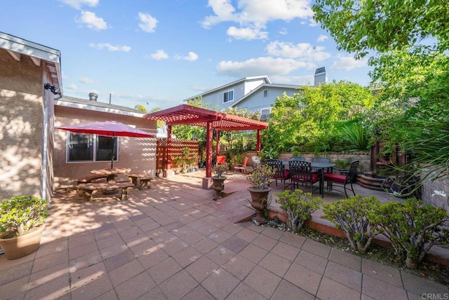 13808 Pomerado Rd, Poway, CA 92064 - view of patio / terrace featuring a pergola and outdoor dining space