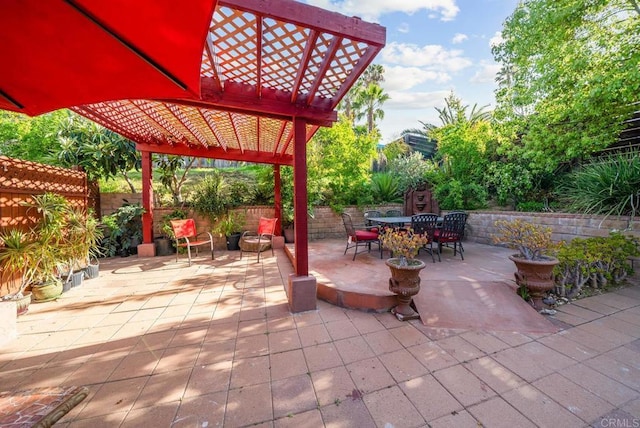 13808 Pomerado Rd, Poway, CA 92064 - view of patio / terrace featuring outdoor dining space and a pergola