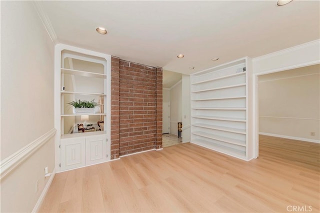 28012 Ridgeforest Ct, Rancho Palos Verdes, CA 90275 - unfurnished living room featuring wood finished floors, crown molding, recessed lighting, and baseboards