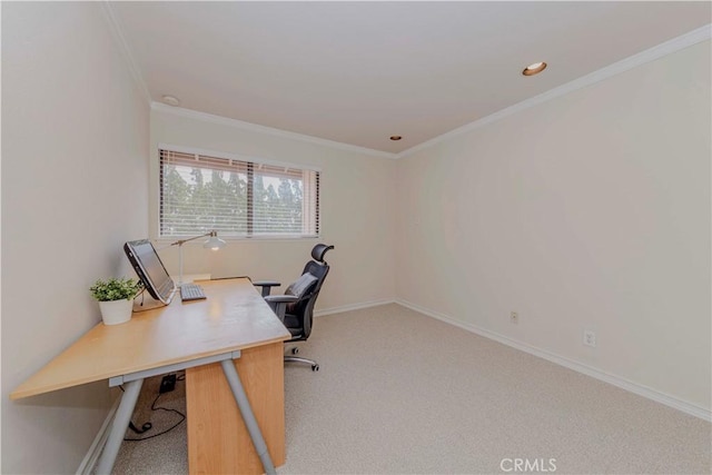 28012 Ridgeforest Ct, Rancho Palos Verdes, CA 90275 - carpeted office featuring ornamental molding and recessed lighting