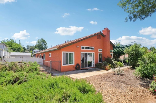 4294 Panorama Dr, La Mesa, CA 91941 - rear view of property with a chimney, stucco siding, a patio area, and a tiled roof