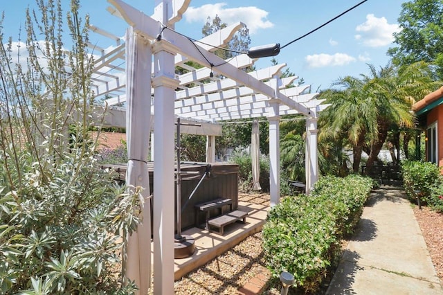 4294 Panorama Dr, La Mesa, CA 91941 - view of yard with a hot tub and a pergola