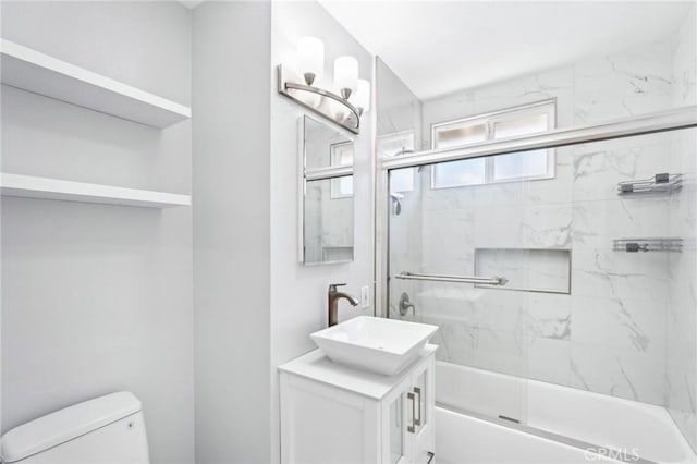 1762 Bern Dr, Corona, CA 92882 - full bathroom featuring toilet, bath / shower combo with glass door, and vanity