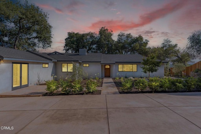 1068 Cuyama Rd, Ojai, CA 93023 - view of front facade with a chimney and stucco siding