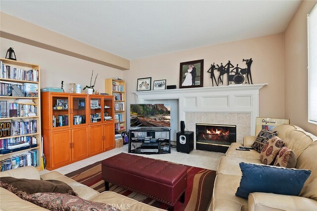 11884 Mariposa Bay Ln, Porter Ranch, CA 91326 - living area with a tile fireplace