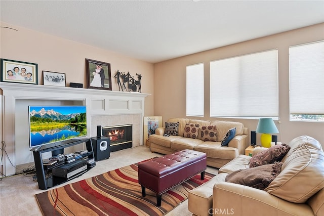 11884 Mariposa Bay Ln, Porter Ranch, CA 91326 - living room with light carpet and a glass covered fireplace
