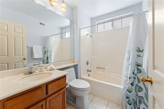 16051 Augusta Dr, Chino Hills, CA 91709 - full bathroom featuring toilet, vanity, tile patterned floors, and shower / tub combo