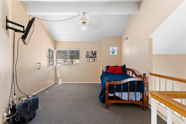 16051 Augusta Dr, Chino Hills, CA 91709 - bedroom with carpet, lofted ceiling, and baseboards