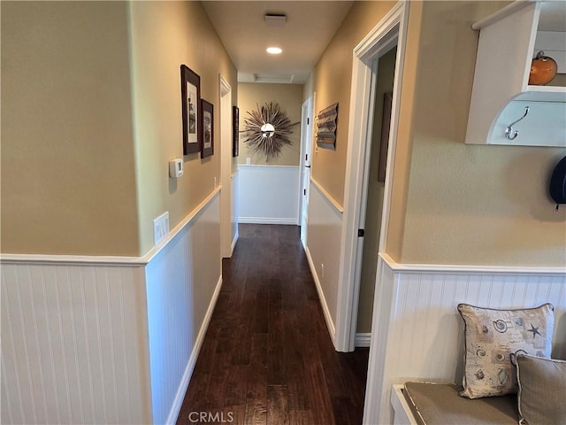 249 Loyola Rd, Costa Mesa, CA 92626 - hall featuring wainscoting and wood finished floors