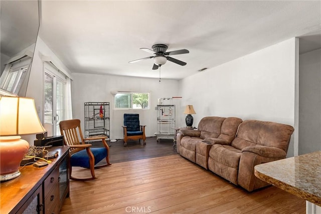 1524 Keko St, Oroville, CA 95965 - living area with light wood finished floors and ceiling fan
