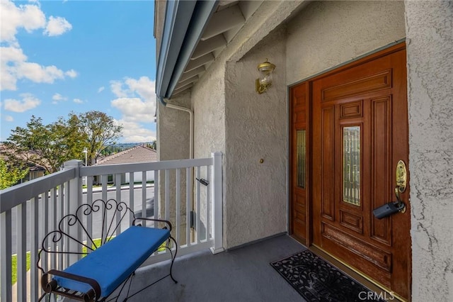 2365 Sommerset Dr, Brea, CA 92821 - doorway to property with stucco siding and a balcony