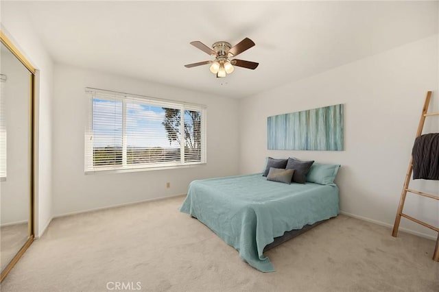2365 Sommerset Dr, Brea, CA 92821 - bedroom featuring carpet flooring, baseboards, ceiling fan, and a closet