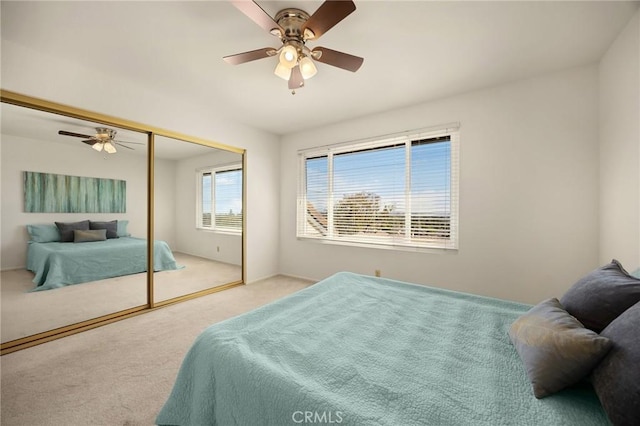 2365 Sommerset Dr, Brea, CA 92821 - bedroom featuring carpet floors, ceiling fan, and a closet