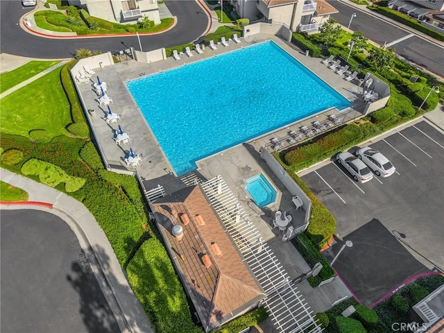 2365 Sommerset Dr, Brea, CA 92821 - bird's eye view of a pool area