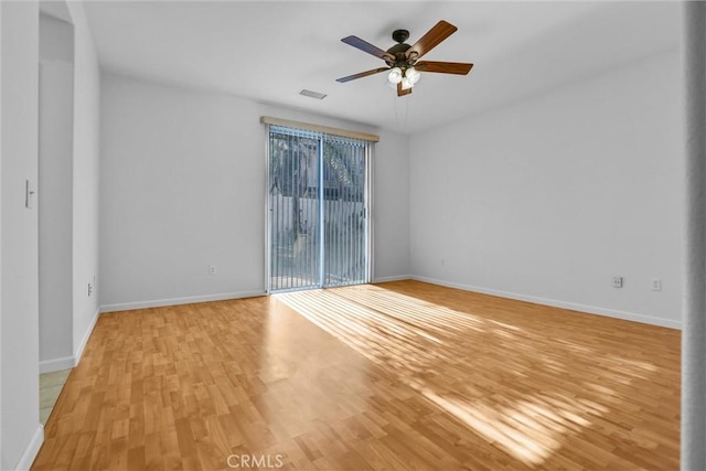 62 Rio Grande St, Fillmore, CA 93015 - empty room with light wood-type flooring, a ceiling fan, and baseboards