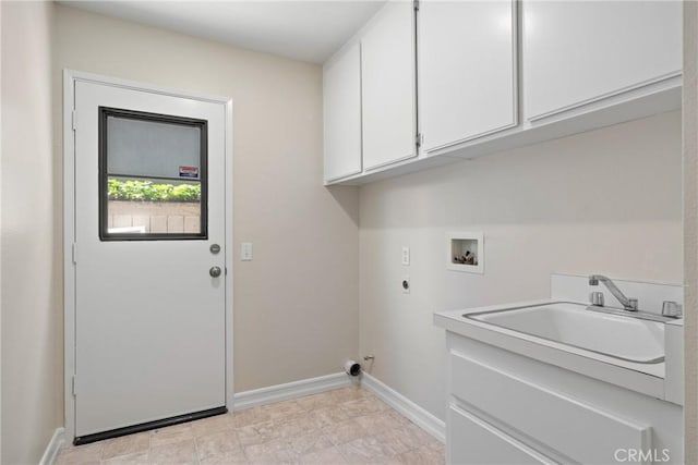 3 Andria, Irvine, CA 92614 - laundry room featuring cabinet space, washer hookup, baseboards, gas dryer hookup, and hookup for an electric dryer