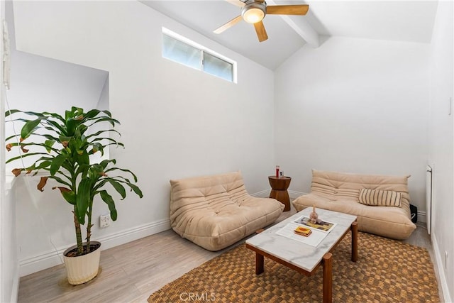 26873 Claudette St Unit 112, Canyon Country, CA 91351 - living area featuring wood finished floors, ceiling fan, and baseboards