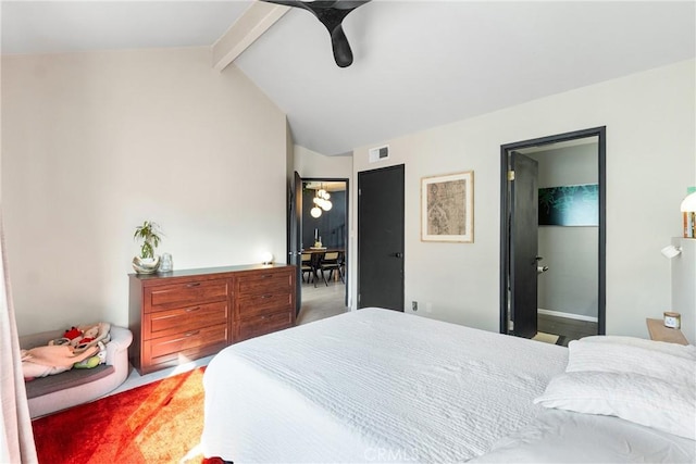 26873 Claudette St Unit 112, Canyon Country, CA 91351 - bedroom with beamed ceiling and high vaulted ceiling