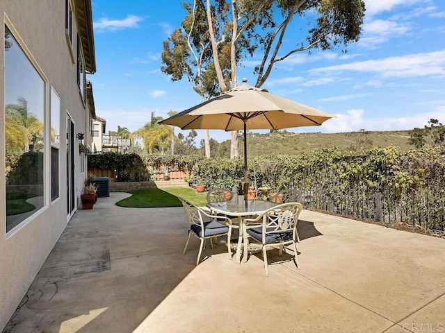 11615 Trailbrook Ln, San Diego, CA 92128 - view of patio / terrace with outdoor dining area and central AC unit