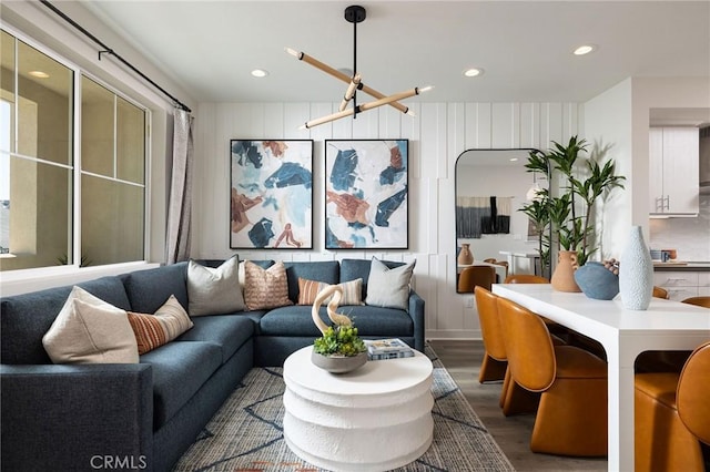 107 N First Ave, Upland, CA 91786 - living area featuring wood finished floors and recessed lighting