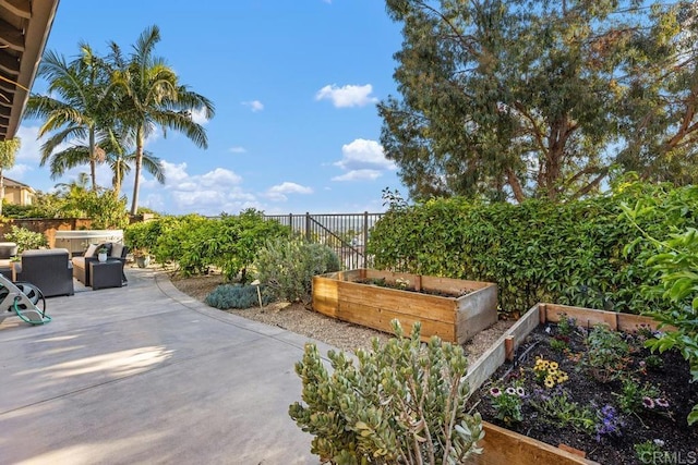 2386 Lapis Rd, Carlsbad, CA 92009 - fenced backyard featuring a vegetable garden and a patio area
